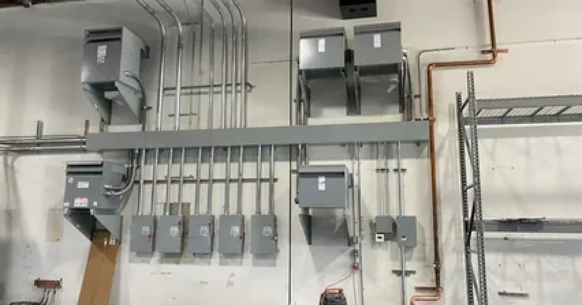 Licensed commercial electrician installing electrical systems for a business in Hawke's Bay, New Zealand