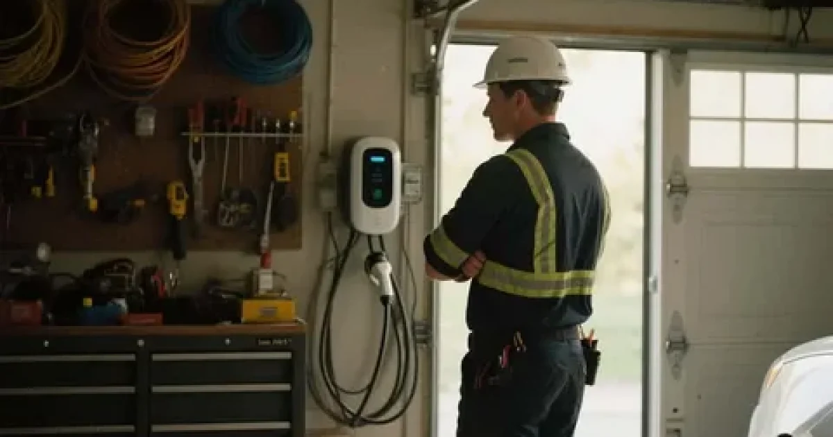 EV charger installation at a home in Hawke’s Bay