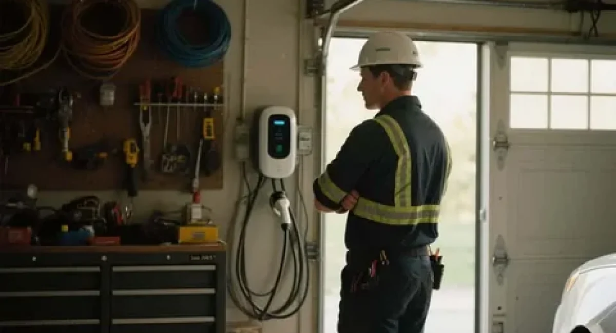 Professional EV charger installation at a modern home in New Zealand.